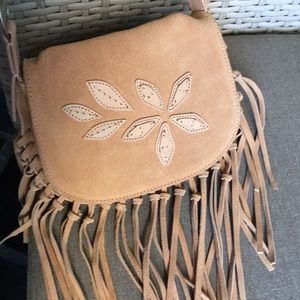 Kenneth Cole Leather fringe shoulder bag